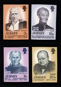 TRIKOT 1974 JUBILÄEN CHURCHILL ETC 4ER SET UNGEZÄHNT PROOFS SG111/14 POSTFRISCH - Bild 1 von 2