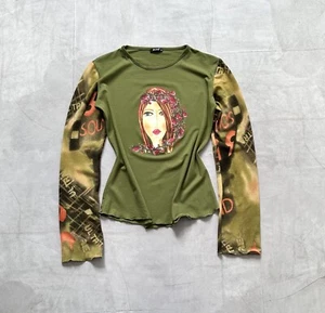 Y2K Cute Girl Hysteric Glamour Vibe Long Sleeve T Shirt Custo Barcelona Style - Picture 1 of 14