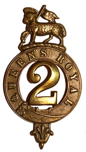 BRITISH MILITARY CAP BADGES, The 2nd Queen's Royal Regiment of Foot, 1874-81 - Picture 1 of 2