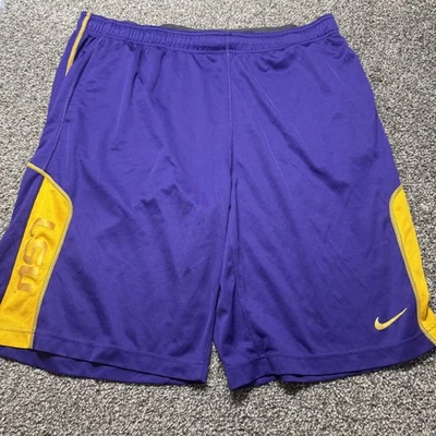LSU Tigers Nike Shorts Mens XL Purple Yellow Athletic Basketball Training - Image 1 of 4