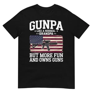 Funny Gunpa Definition Tee US Flag For Grandpa Men T-shirt - Picture 1 of 19