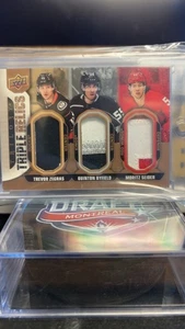 2022 Upper Deck Trilogy Triple Relics: Trevor Zegras, Byfield, Seider /25 TR-BSZ - Picture 1 of 3