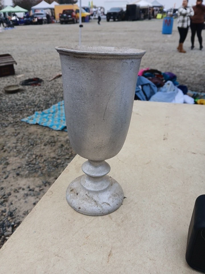 "Taberna copa de peltre de colección hecha en EE. UU. 7 1/4"" de altura cerveza vino vaso de agua" Foto 1 de 1