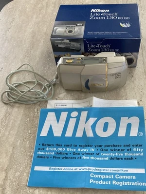 Nikon Lite Touch 130 ED 38-130mm Zoom, 35mm Film Point Shoot Camera Untested - Image 1 of 4