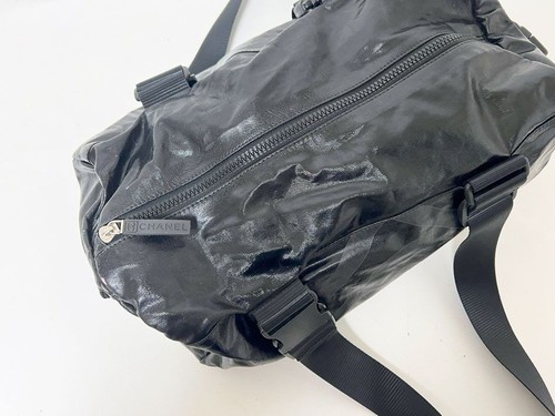 Borsa CHANEL Sports Line Boston tracolla Coco Mark rivestita in tela nera A35980