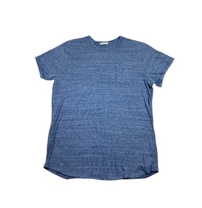 Camisa Capa Marina Para Hombres L/XL Azul Gris Brezo Re-Girado Bolsillo Camiseta Cuello Redondo Slub - Imagen 1 de 4