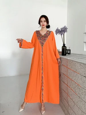 Nuevo Musulmán Abaya Clásico Mujeres Estilo Palacio Bata Dubai Mangas Largas Vestido Suelto Foto 1 de 4