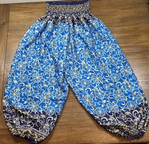 Wevez Size S Blue Silk Blend Made In India Harem Pants - Picture 1 of 4