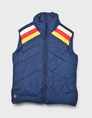 Chaqueta Altra de Colección Para Hombres Pequeña Azul Rayas Chaleco de Esquí Puffer Cremallera Hecha en EE. UU. Foto 1 de 4
