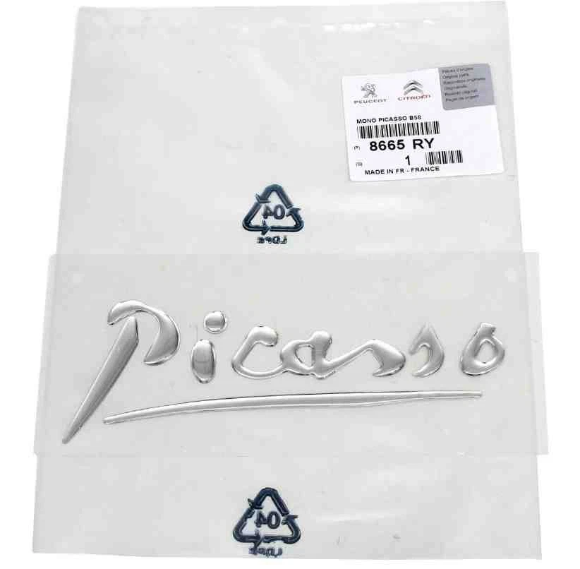 GENUINE CITROEN C4 GRAND PICASSO 2006+ SILVER GEL EFFECT FRONT WING LOGO 8665.RY