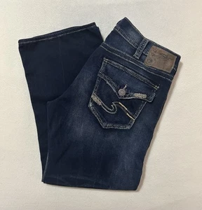 Silver Jeans Zac Men’s 38x30 Flap Pockets Distressed Blue Denim - Picture 1 of 10