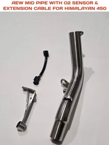 AEW EDGE MID PIPE WITH O2 SENSOR & EXTENSION CABLE FIT FOR RE HIMALAYAN 450 - Picture 1 of 4
