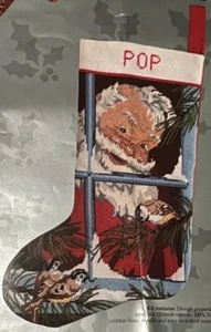 Something Special Needlepoint Kit SANTA IN WINDOW #30562 Christmas Stocking 1988 - Picture 1 of 4