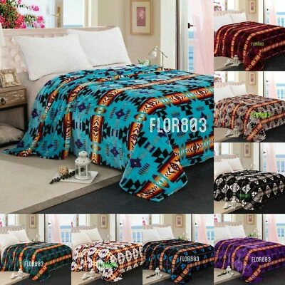 NU TRENDZ Southwest Design (Navajo Print) Silk Touch Blanket Queen Size