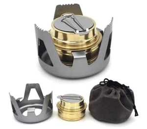 Portable Outdoor Mini Alcohol Stove Burner Ultralight Camping Set - Picture 1 of 7