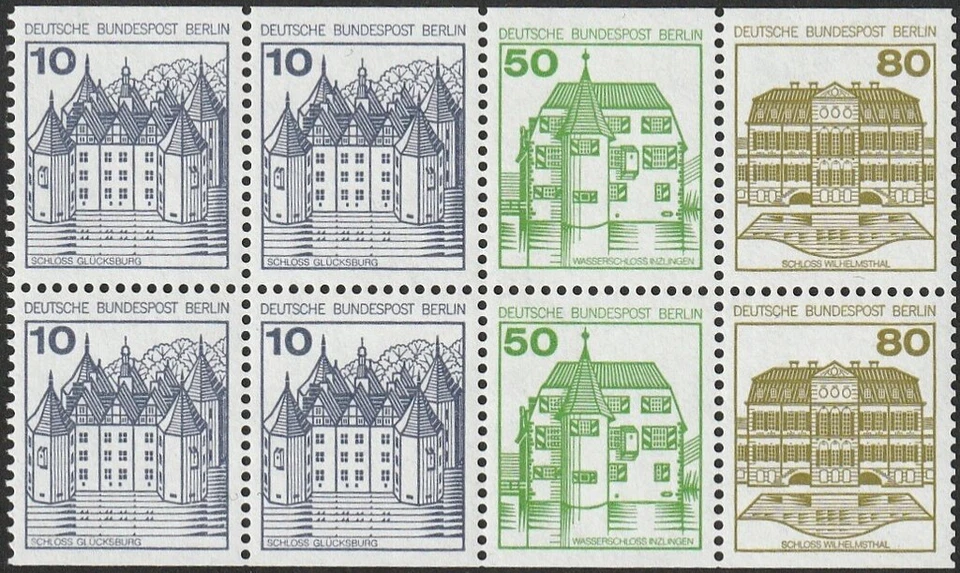 Berlin #MiHB21 MNH Booklet Pane 1982 Glucksburg Wilhemsthal Inzlingen [9N391c] - Image 1 of 1