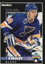 1992-93 (BLUES) Pinnacle French #417 Igor Korolev Rookie