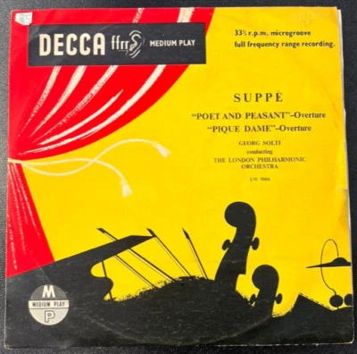 Georg Solti & LPO - Suppe Poet & Peasant  - Pique Dame 10"LP Decca LW5044 1954 - Image 1 of 2