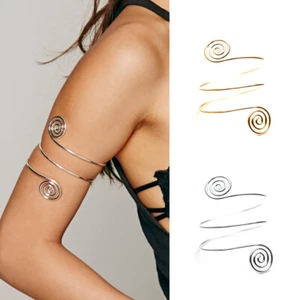 Women's Punk Coiled Spiral Upper Arm Cuff Armlet Armband Bangle Bracelet Jewelry - Picture 1 of 9