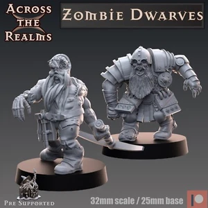 Zombie Dwarves (x2)/TTRPG/Wargaming/Dungeons and Dragons/Across the Realm - Picture 1 of 1
