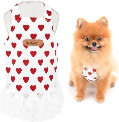 Love Heart Pet Suspender Dress for Small and Medium Dogs - Cute and Comfortable - Image 1 of 4