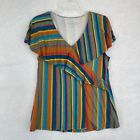 Soft Surroundings Sleeveless Striped Top Blouse Stretch Colorful Women Sz Small