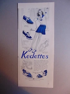 1941 Kedettes scarpe donna United States Rubber Company stampa artistica vintage pubblicità - Foto 1 di 1