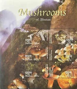 BHUTAN MUSHROOMS OF BHUTAN STAMPS SHEET 6V 2002 MNH FUNGUS FUNGI TOADSTOOL - Picture 1 of 1
