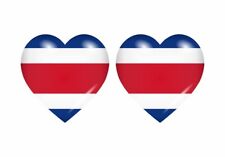 2x Sticker Flag Heart Cr Costa Rica