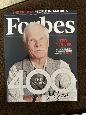 Ted Turner signed 8x10 photo Atlanta Bravers CNN TBS autographed 1 Cover