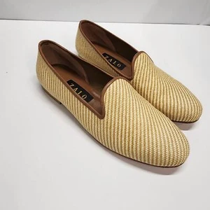 NWOB ZALO cream tan yellow cream? loafers 8.5 womans slip on leather sole - Picture 1 of 6