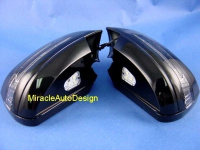 2 FUNDAS ESPEJOS RETROVISORES LED FLECHAS NEGRAS (#197) PARA MERCEDES BENZ W204 CLASE C 2007-2009 Foto 1 de 4