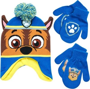 Nickelodeon Boys Paw Patrol Winter Hat,2 Pair Gloves or Mittens for Kids Age 2-7 - Picture 1 of 13