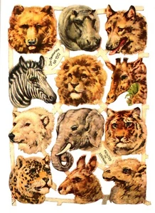 Animal head portraits, Maguire, Tuck paper die cut scraps from 1512, circa 1890 - Picture 1 of 2