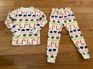 Hanna Andersson Unisex 100 (4) Christmas Candy Print LS Organic Cotton PJ Set - Picture 1 of 20