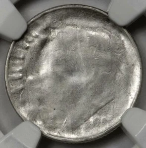 NGC AU58 Struck Thru Capped Die Silver Dime Mint Error Rare Silver Error - Picture 1 of 4