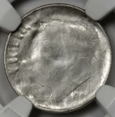 NGC AU58 Struck Thru Capped Die Silver Dime Mint Error Rare Silver Error - Image 1 of 4