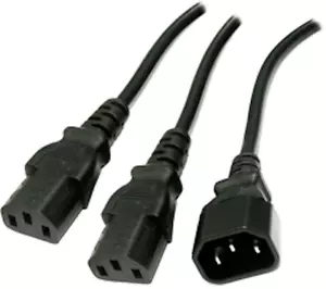 IEC C14 Plug to 2 x C13 Splitter Cable Y cable Lead 1.7m long C14 to C13 x 2 - Picture 1 of 1