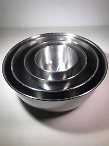 SET 4 Ciotole di Miscelazione in Acciaio Inox Nidificazione Ciotole di Miscelazione in Metallo NO COPERCHI - Foto 1 di 12