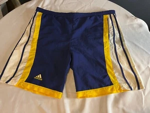 ADIDAS Men’s Vintage Polyester Mesh Lined Swim Shorts Blue Swim Trunks Size L - Picture 1 of 6