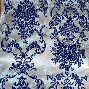 11+ Yards Thick Vintage Flocked Con-Tact Paper Wallpaper Contact Blue Flock 1967 - Picture 1 of 11