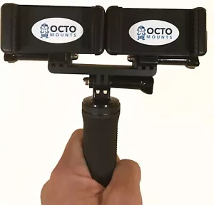 Dual Device Hand Held Stabilizer for Cell Phone or GoPro Camera. Compatible - Picture 1 of 9