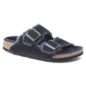 Birkenstock Arizona Shearling Damen Marineblau Schafwolle Veloursleder 1001128