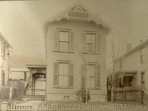 Antique Zanesville Ohio OH Cabin Card Photo Victorian Houses Wayne Ave - Picture 1 of 4