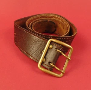 Soviet Army Leather Belt ORIGINAL Officer Uniform LARGE SIZE 38” Poor Condition - Picture 1 of 11