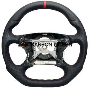 94-04 YEARS Ford Mustang GT FULL LEATHER STEERING WHEEL W/ BK LEATHER RED RING - Picture 1 of 7