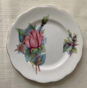 Vintage Roslyn Wheatcroft Roses No 1 of 6 Rendezvous Side Plate England - Picture 1 of 4