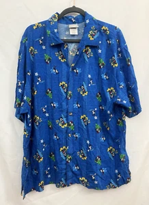 Autentica Camicia Disney Store Topolino Originale Blu Stampa Hawaiana Uomo L - Foto 1 di 8