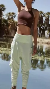 Pantaloni harem Free People Take A Hike Aqua Glass taglia S nuovi senza etichette $128 - Foto 1 di 5