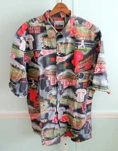 MLB Boston Red Sox Reyn Spooner Sports Mens XXL Hawaiian Cotton Shirt EXC - Picture 1 of 4